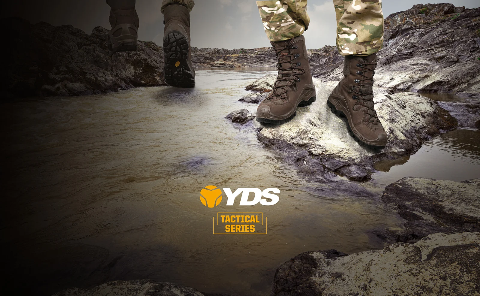 military boots slider with YDS logo